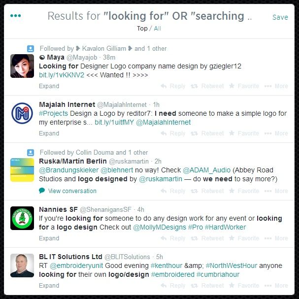 Twitter Search for Service Leads