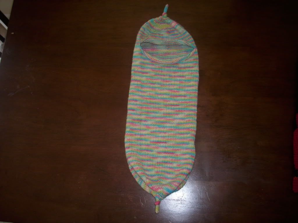 BFL unknown dyer/colorway sleep sack with attatched hat