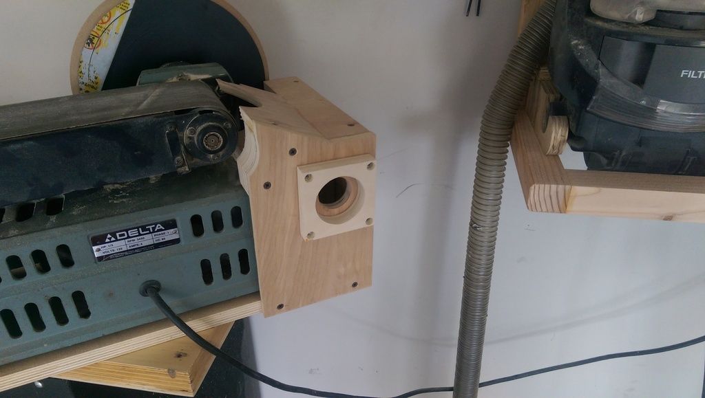 Belt sander dust collection and 10" disc sander