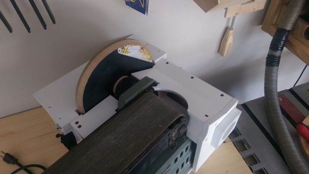 Belt sander dust collection and 10" disc sander