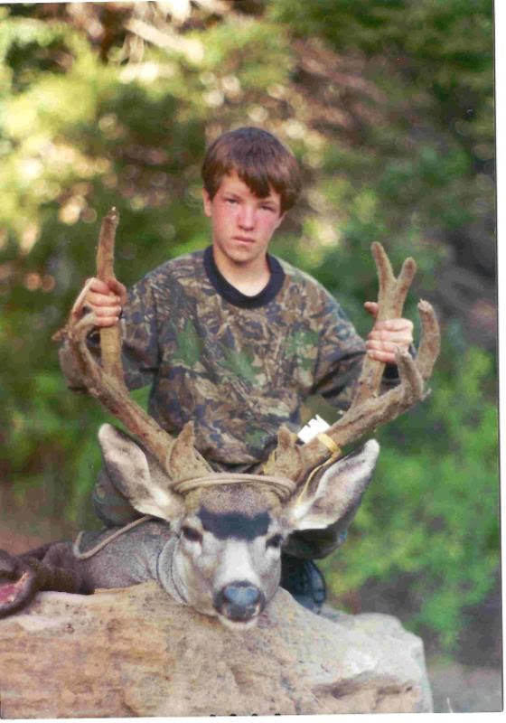 Son with buck