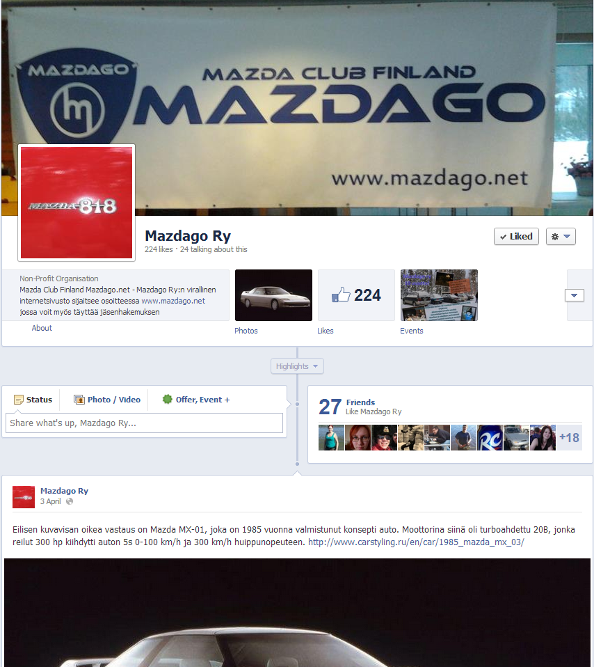 Mazdago Ry Facebook sivu
