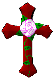 cross with rose
