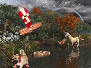 santa is riding bacon Pictures, Images and Photos