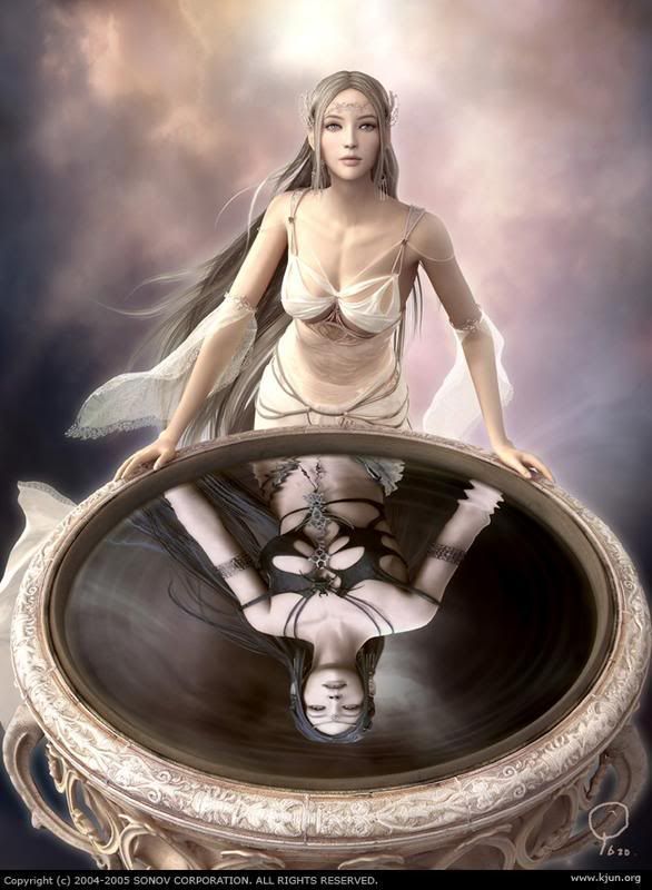 Mirror Image of Etaine (Goddess of Darkness) & Shaiyla (Goddess of Light)
