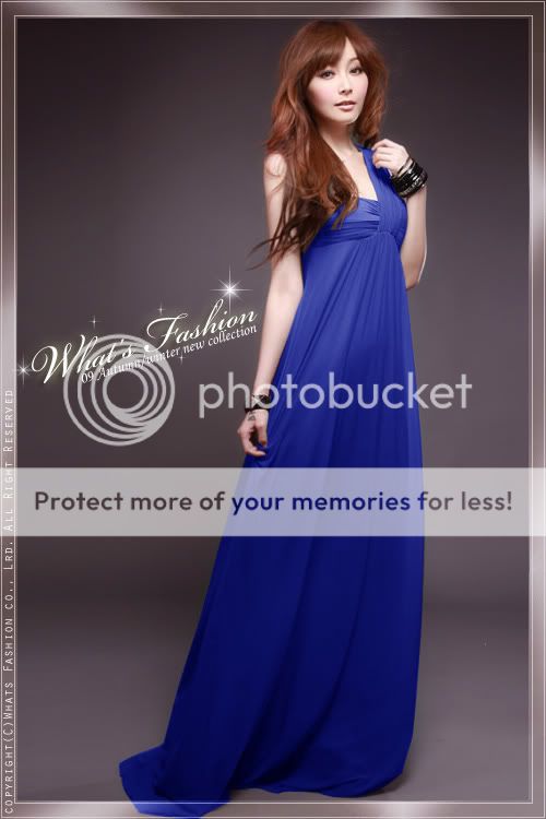 Blue Sexy Vintage Fashion Noblest One Shoulder Long Maxi Party Evening 