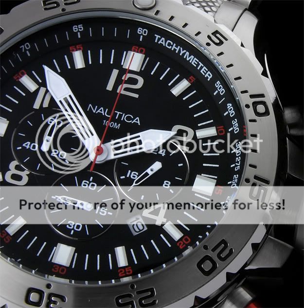   NAUTICA STAINLESS STEEL BLACK THUNDER 100M SPORTS CHRONOGRAPH  