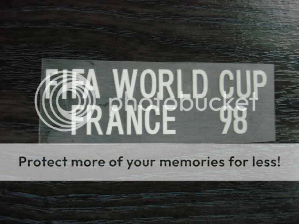 RARE France World Cup 1998 WHITE IRON ON Match Detail  